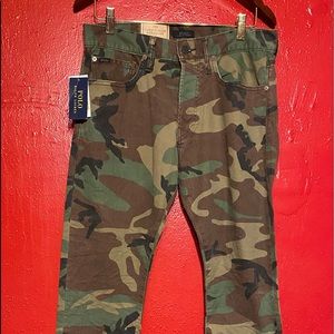 Polo Ralph Lauren Men's Varick Slim Straight Camouflage Stretch Denim Jeans